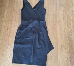 💙MaxMara Black One-Shoulder Wrap Dress with Asymmetric Skirt